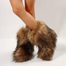 Stylish Personalized Winter Boots For Women - Adorable Spicy Girl Fur And Mid-Length Snow Boots, Cozy And Warm