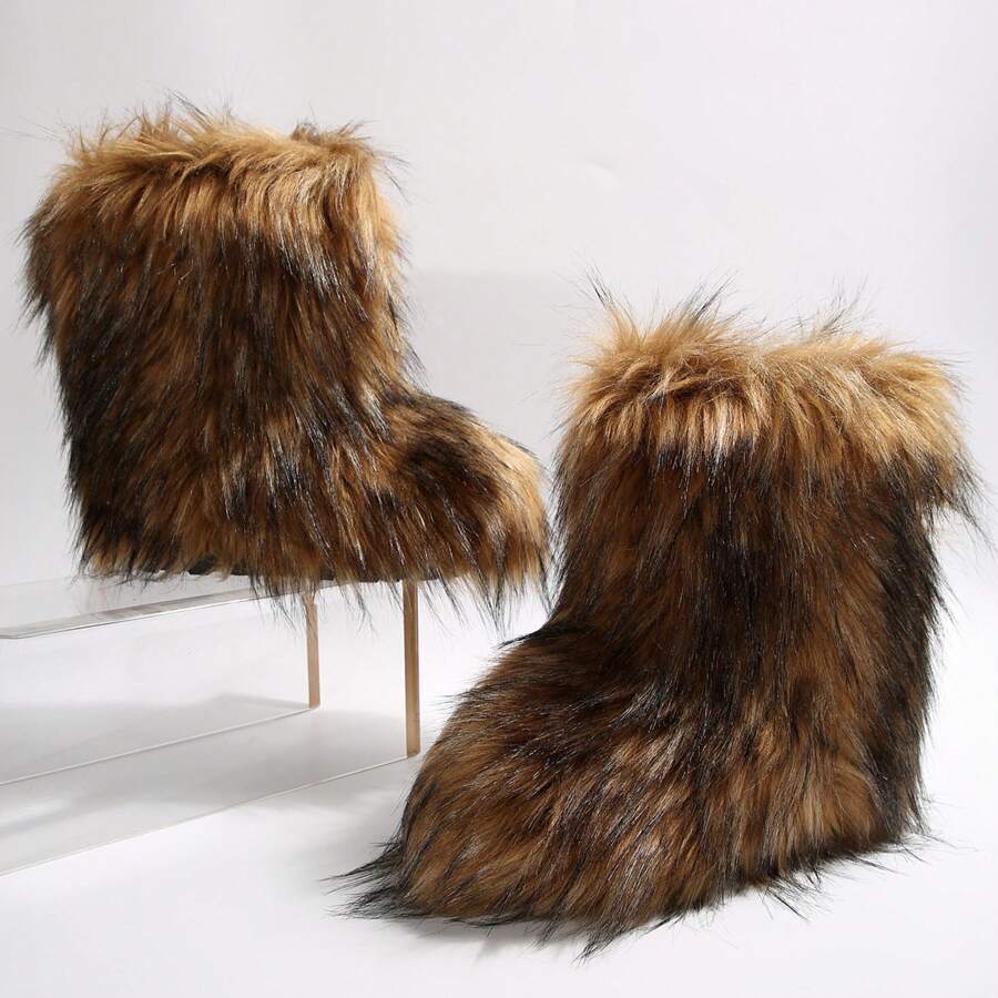 Stylish Personalized Winter Boots For Women - Adorable Spicy Girl Fur And Mid-Length Snow Boots, Cozy And Warm